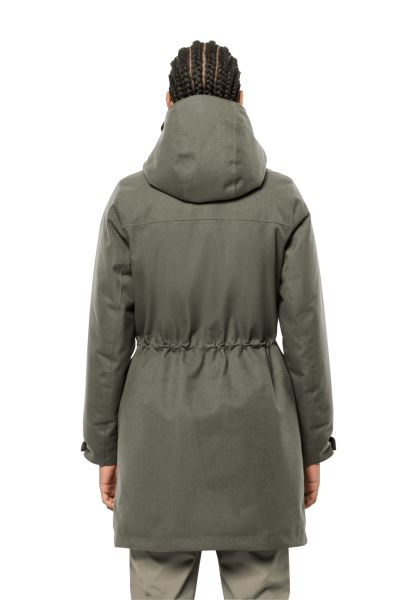 Collectie Dusty Olive Jack Wolfskin Felle Wind Parka W