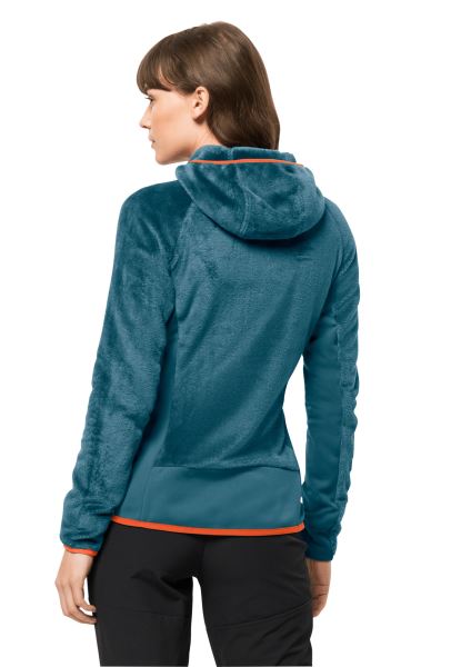 Jack Wolfskin Blauw Koraal Rotwand Hooded Fz W Origins