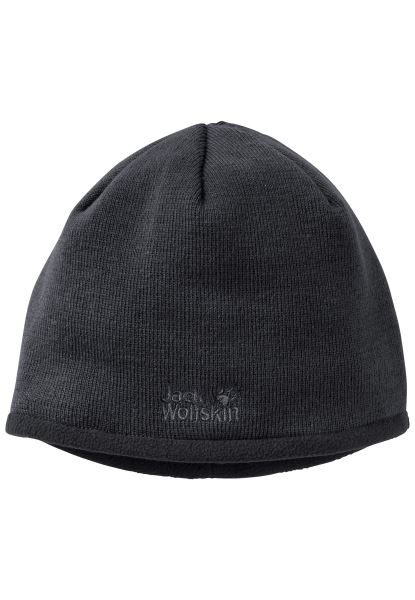 Merken Zwart Stormlock Logo Gebreide Muts Jack Wolfskin