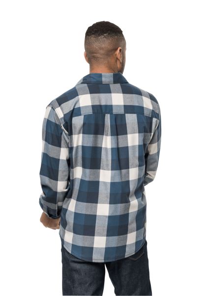 Jack Wolfskin Felsenweg Overhemd M Fashion Donderblauwe Ruiten