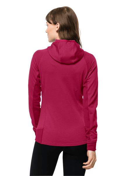 Cranberry Hydro Grid Fleece Met Originele Jack Wolfskin