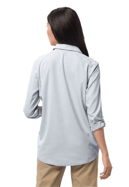 Nachtblauw Gestreept Zuidpoort Overhemd Met Beste Jack Wolfskin