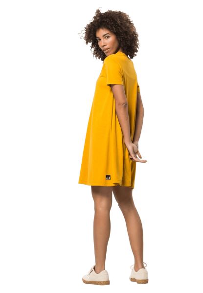 Hete Goudgele Jack Wolfskin Natuur Reliëf Jurk