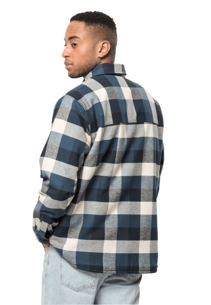 Hot Felsenweg Ins Shirt M Jack Wolfskin Donderblauw Geruit