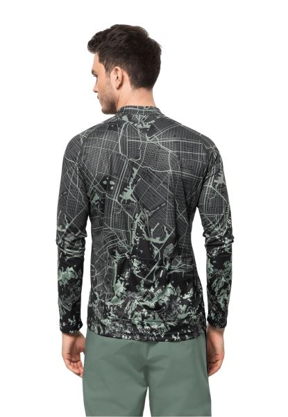 Hedge Green Allover Morobbia L/s Bedrukt M Collecties Jack Wolfskin