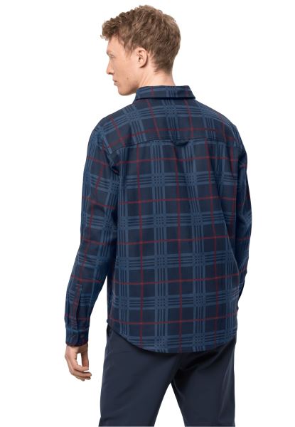 Jack Wolfskin Cabin View Overhemd Met Nachtblauwe Ruiten