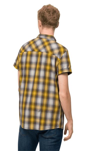 Hot Chili Overhemd M Jack Wolfskin Burly Yellow Xt Checks Nieuw