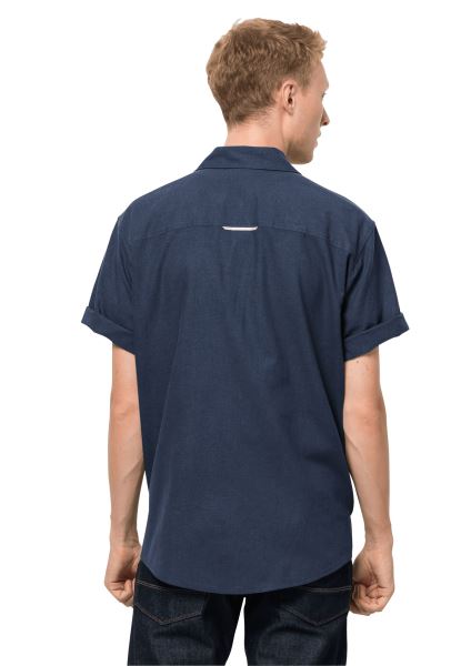 New Dark Indigo Jack Wolfskin Natuur Zomeroverhemd M