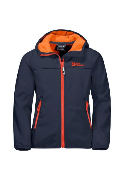 Fourwinds Jacket Kids Jack Wolfskin Night Blue-oranje Collectie