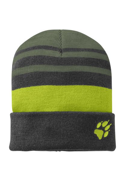 Hete Tijm Groene Jack Wolfskin Gestreepte Gebreide Muts K