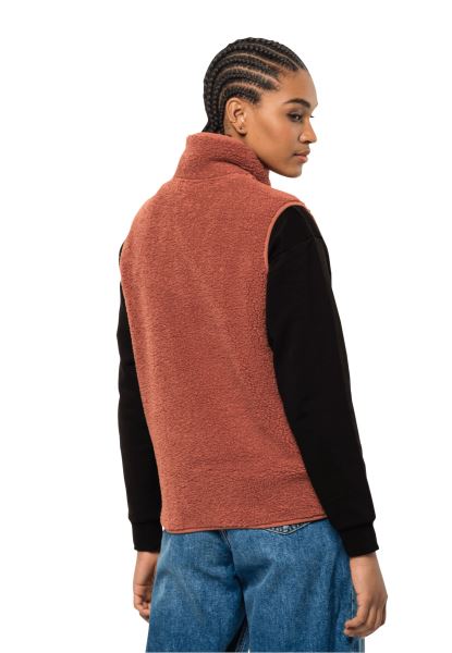 High Curl Vest W Jack Wolfskin Origin Autumn Red