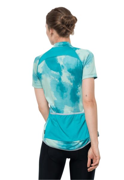 Donker Aqua Allover Jack Wolfskin New Tourer Halfzip Print T W