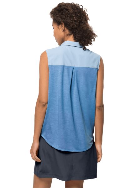 Jack Wolfskin Blue Fog Sonora Mouwloos Shirt Met Collecties