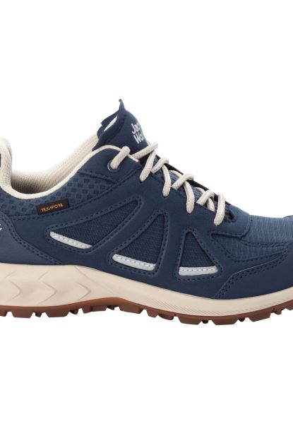 Donkerblauw-beige Origineel Jack Wolfskin Woodland 2 Texapore Low W