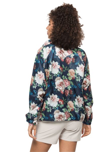 Bloemenblouson Met Nachtblauwe All-over Originele Jack Wolfskin