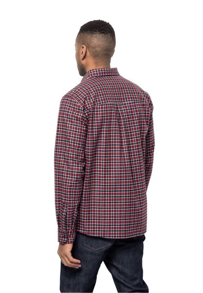 Best Bergweg Shirt M Jack Wolfskin Cordovan Red Checks