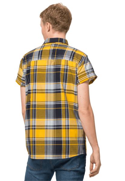 Origineel Stevig Geel Xt Checks Little Lake Overhemd M Jack Wolfskin