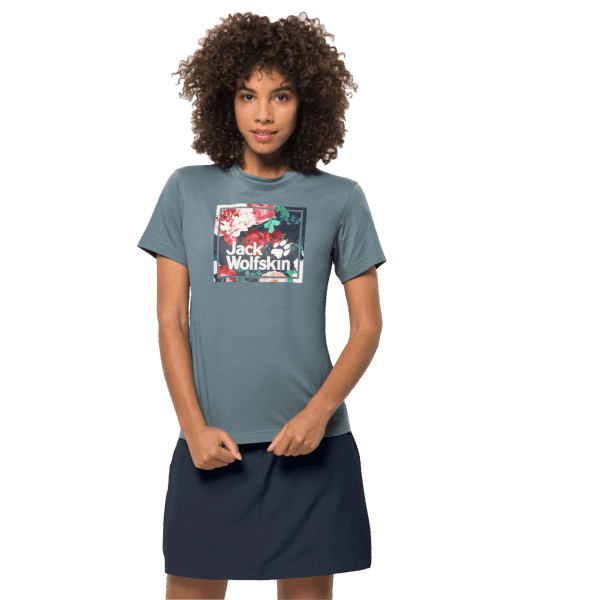 Wintertaling Grijs Jack Wolfskin Collecties Bloemenlogo Voor Dames T
