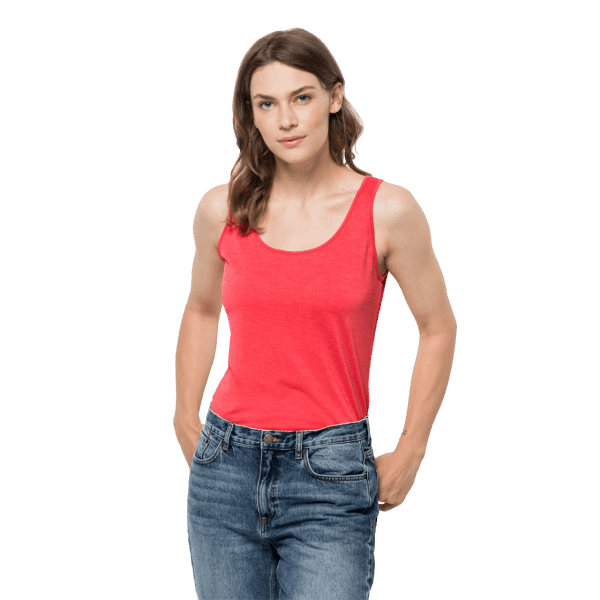 Dames Pack & Go Tanktop Hot Jack Wolfskin Tulp Rood