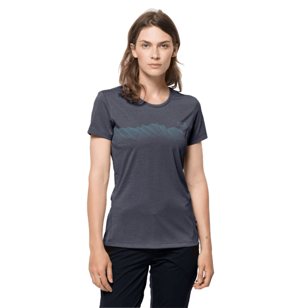 Origin Graphite Dames Crosstrail Graphic T Jack Wolfskin