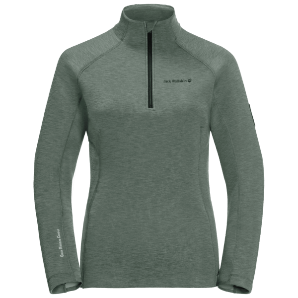 Hedge Green Hot Jack Wolfskin Atletische 1/2 Ritssluiting Voor Dames