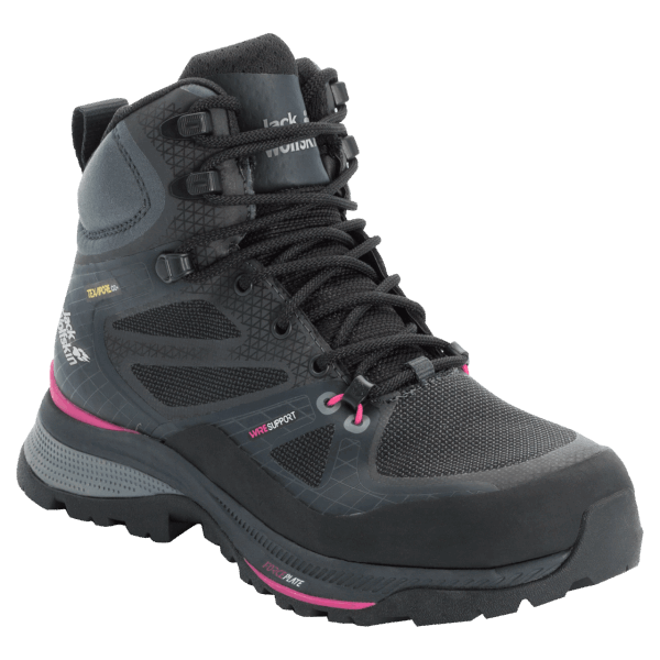 Dames Force Trekker Texapore Mid Zwart-roze Collectie Jack Wolfskin