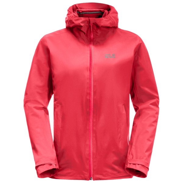 Beste Tulp Rode Jack Wolfskin Pack & Go-shell Voor Dames