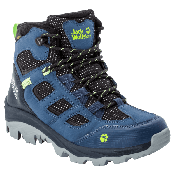 Donkerblauw-limoen Fashion Kid's Vojo Texapore Mid Jack Wolfskin