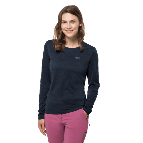Dames Sky Thermal Ls T Jack Wolfskin Fashion Nachtblauw