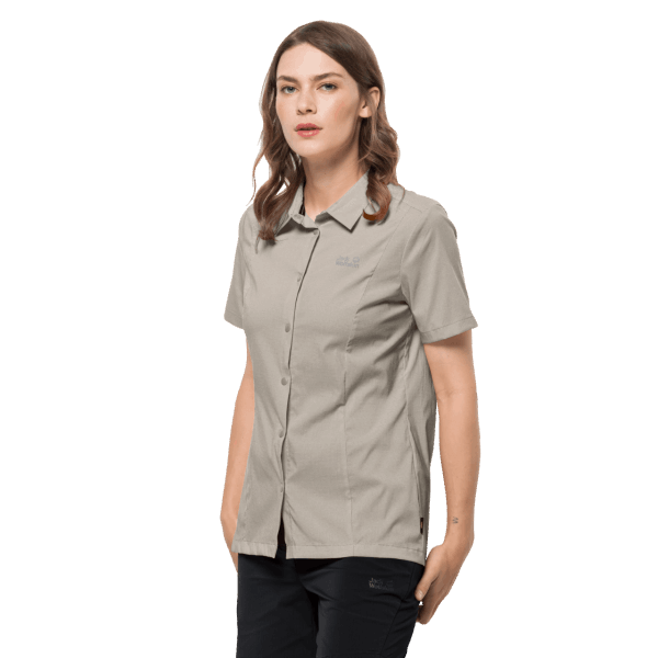 Dames Pack & Go Shirt Jack Wolfskin Merken Stoffig Grijs