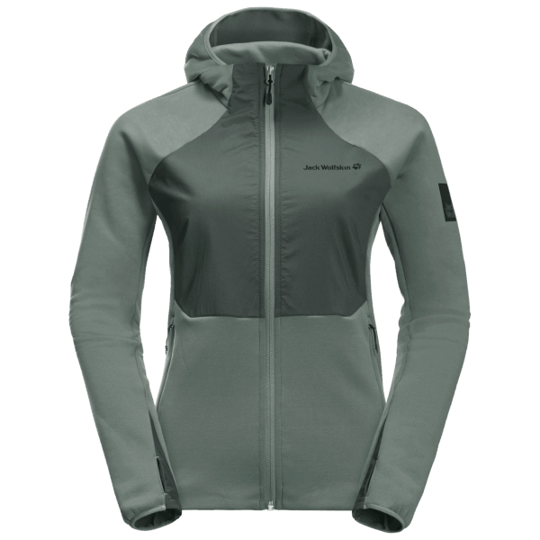 Merken Hedge Green Tasman Cloud Fleece Jack Wolfskin Voor Dames
