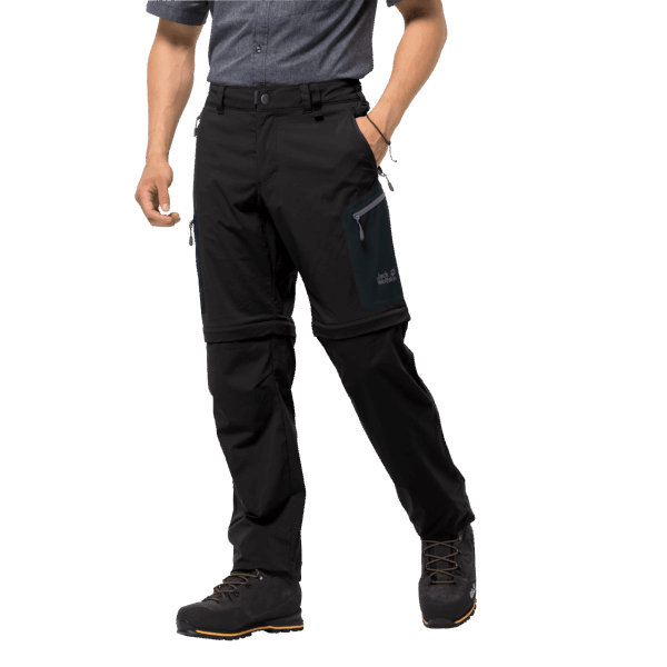 Heren Active Light Zip Off Jack Wolfskin Black Origins