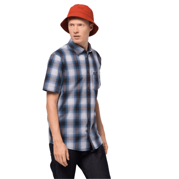 Fashion Nachtblauw Geruit Jack Wolfskin Hot Chili Herenoverhemd