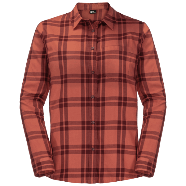 Jack Wolfskin Brands Herfstrood Geruit Passagiershemd Voor Dames
