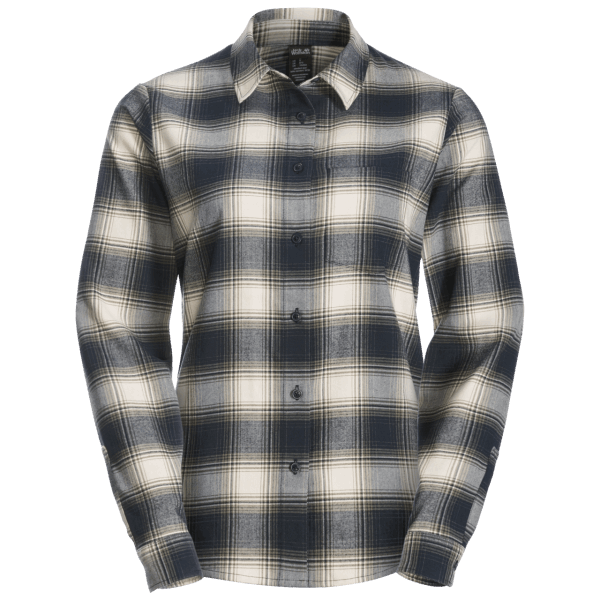 Night Blue Checks Dames Wanderweg Shirt Jack Wolfskin Collecties