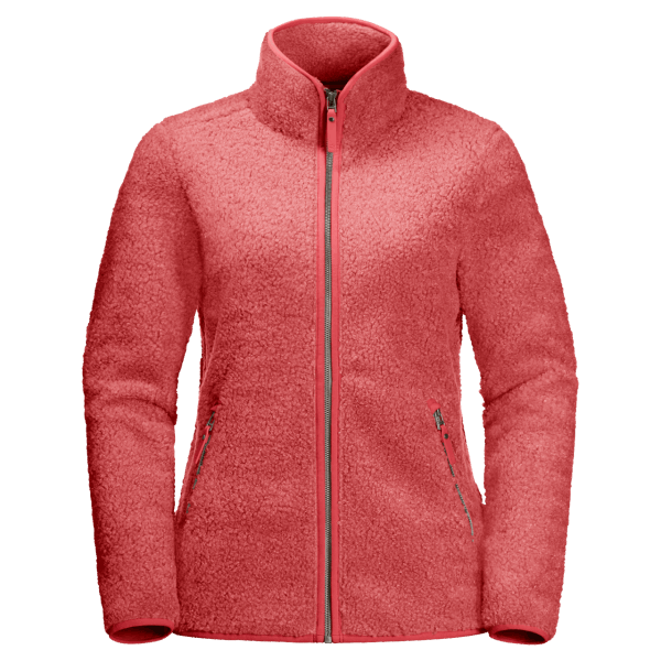 Damesjas Met Hoge Wolken Origins Coral Red Jack Wolfskin