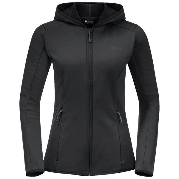 Hot Jack Wolfskin Zwarte Baiselberg-damescapuchon Met Volledige Ritssluiting