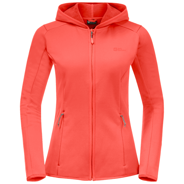 Baiselberg Jack Wolfskin Hot Coral-collectie Met Volledige Rits En Capuchon Voor Dames