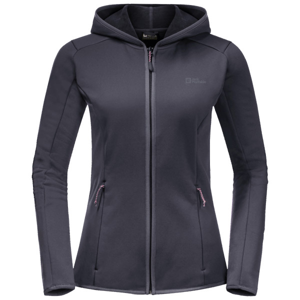 Baiselberg Jack Wolfskin Collecties Met Volledige Ritssluiting En Capuchon Voor Dames Grafiet