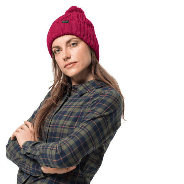 Jack Wolfskin Stormlock Pompon Beanie Cranberry Collecties