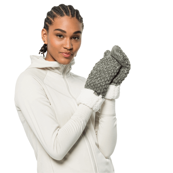 Nieuwe Highloft Gebreide Want Dames Jack Wolfskin Dusty Olive