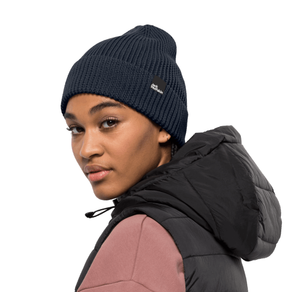 Nachtblauwe Essential Beanie Jack Wolfskin Collectie