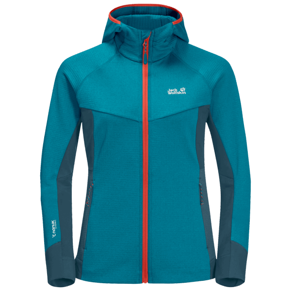 Dames Hydro Grid Fleecejack Wolfskin Zoetwaterblauw Fashion