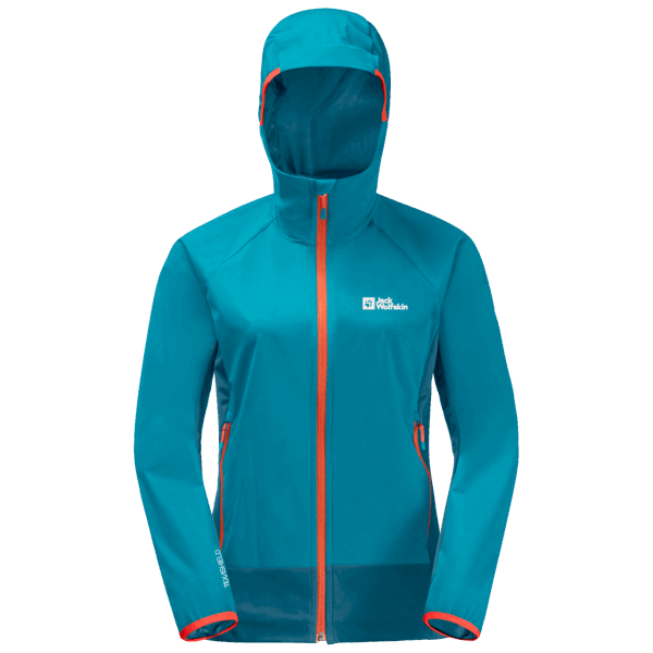 Zoetwaterblauw Merk Eagle Peak Ii Jack Wolfskin Met Capuchon Voor Dames