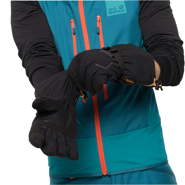 Jack Wolfskin Texapore Grote Witte Handschoen Merken Zwart