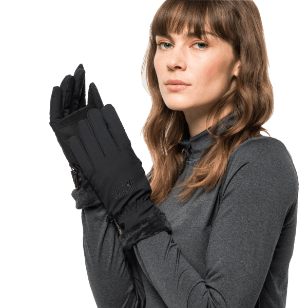 Dames Stormlock Highloft Handschoenencollectie Jack Wolfskin Zwart