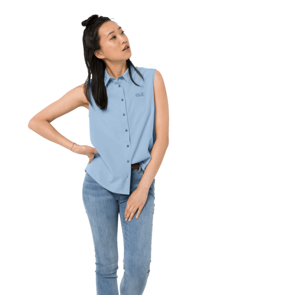 Mouwloos Damesshirt Sonora New Ice Blue Jack Wolfskin
