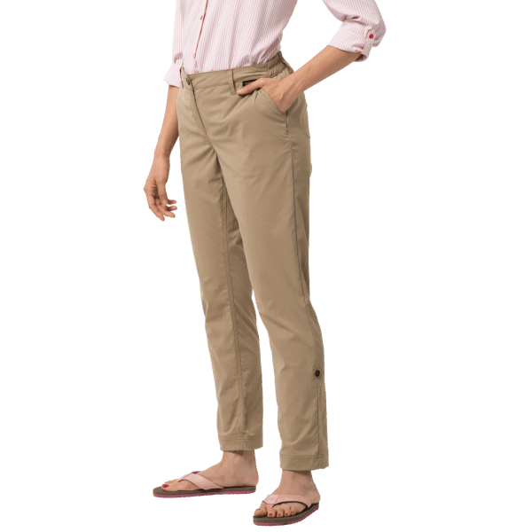 Nieuwe Dames Desert Roll-up Broek Jack Wolfskin Sand Dune