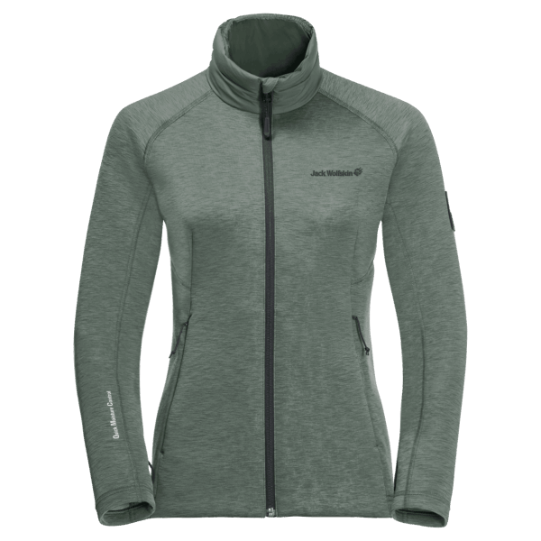Dames Atletische Kraag Tussenlaag Nieuwe Hedge Green Jack Wolfskin