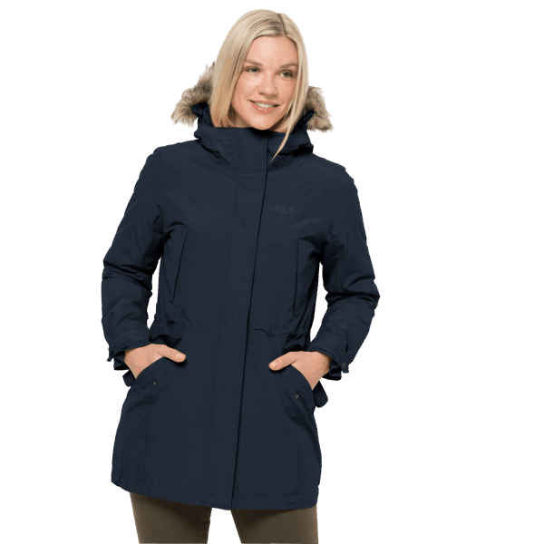Brand Jack Wolfskin Nachtblauwe Wildwood Parka Voor Dames